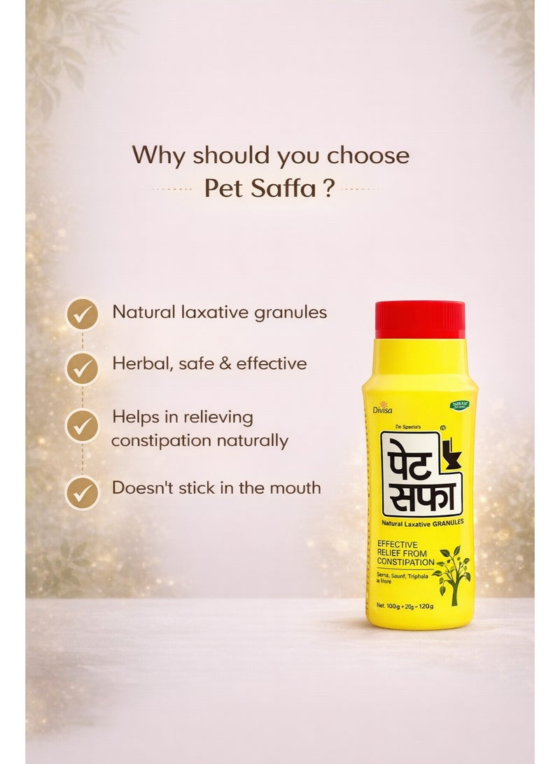 حبيبات وأقراص بيت سافا المسهلة الطبيعية الأيورفيدية لتخفيف الإمساك | منظف هضمي عشبي | سينا ​​وتريفالا (120 غرام) - Image 4